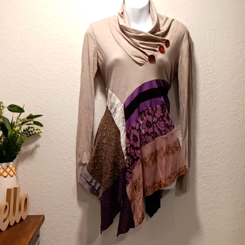 Anthropologie inspired embellished upcycled top